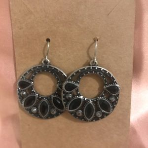 Black and silver look earrings